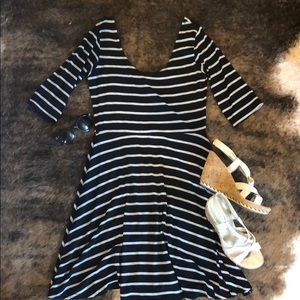 Black and White a Striped Dress